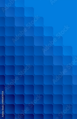 Abstract blue background made of square shapes. Square shapes with a gradient fill in blue tones. Sketch for use in creative work.