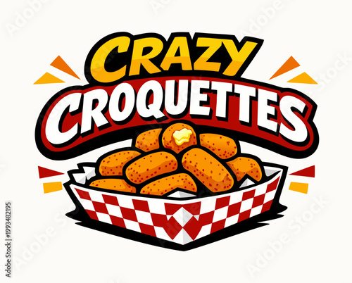 Croquette logo vector letter