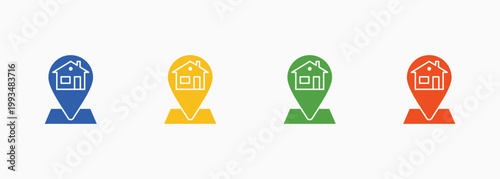 Land Icon Set Color Multiple Style Collection Element For Design