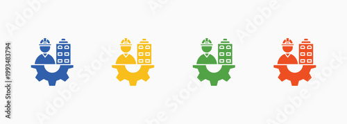 Vászonkép Engineering Icon Set Color Multiple Style Collection Element For Design