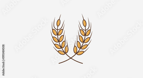 Two stylized wheat stalks crossed in an agricultural emblem
