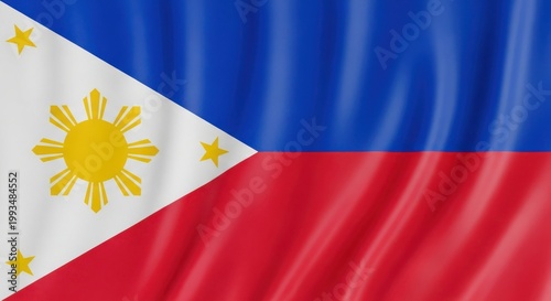 Philippine flag with blue red and white colors national flag