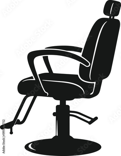 Barber chair silhouette for salon or barbershop.