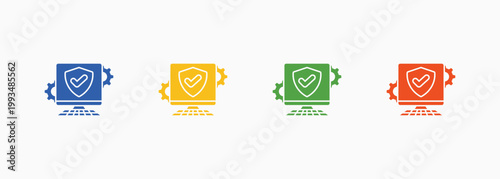 Antivirus Icon Set Color Multiple Style Collection Element For Design