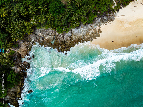 Aerial view landscape nature background,High angle view at Phuket island Thailand