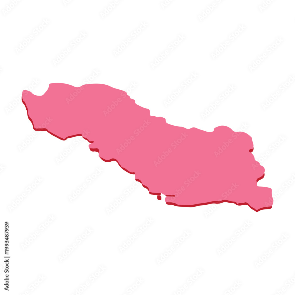 Fototapeta premium Pink Island Outline