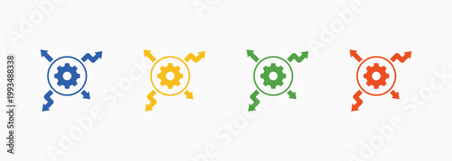 Uncertainty Icon Set Color Multiple Style Collection Element For Design