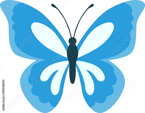 Blue Butterfly Illustration. Vector Isolated