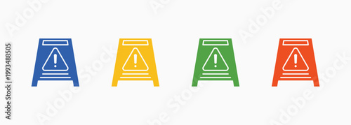 Hazard Icon Set Color Multiple Style Collection Element For Design