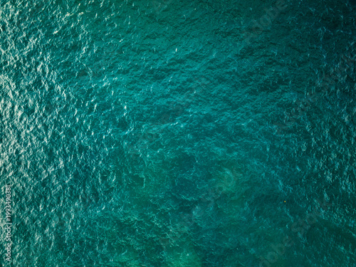 Sea surface aerial view,Bird eye view photo of blue waves and water surface texture Blue sea background Beautiful nature Amazing view sea background