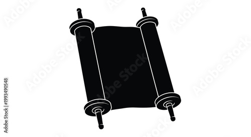 A black silhouette of ancient scrolls depicting knowledge and historical texts silhouette