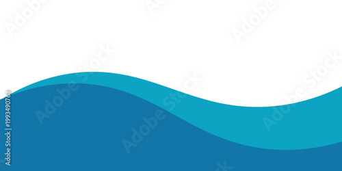 Abstract Teal and Blue Wave Background with White Copy Space
