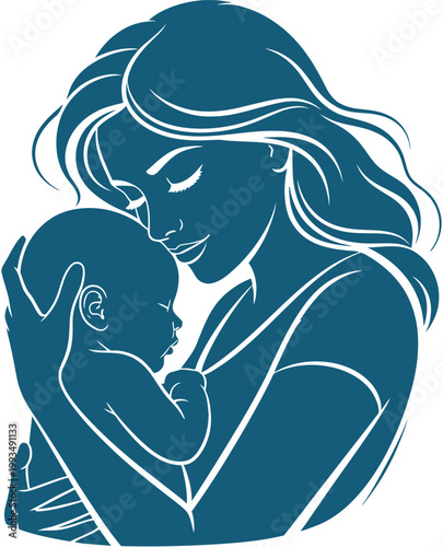 Mothers day a mother tenderly holding and gazing at her sleeping baby in her arms