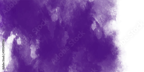 Vibrant Purple Watercolor Cloud Texture with Soft Edges on White Background for Artistic Backgrounds