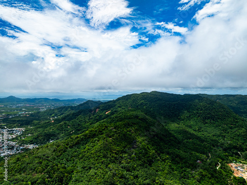 Aerial view landscape nature background,High angle view at Phuket island Thailand