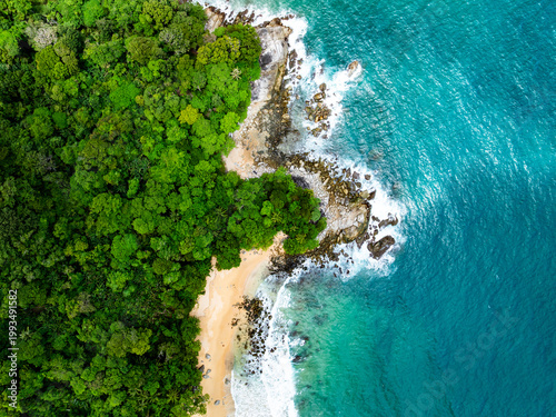 Aerial view landscape nature background,High angle view at Phuket island Thailand