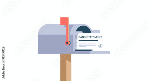 Bank Statement Enclosed in Mailbox for Financial Document Delivery