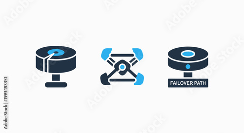 Machine icons: industrial centrifuge drone data processor with industrial centrifuge laboratory equipment research aircraft technology automation processor computer industry manufacturing