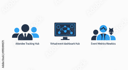 Digital icons: user groups information infrastructure social media reach for technology and business social network white background flat design infographic element digital community