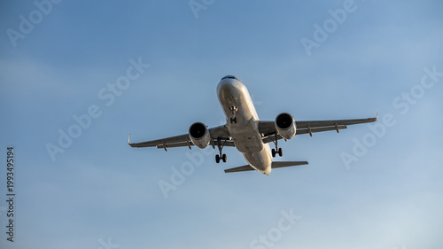 airplane in the blue sky
