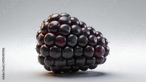 ripe blackberry close up isolated on white background