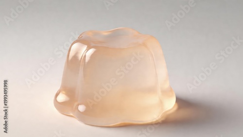 sweet jelly pudding dessert on white background