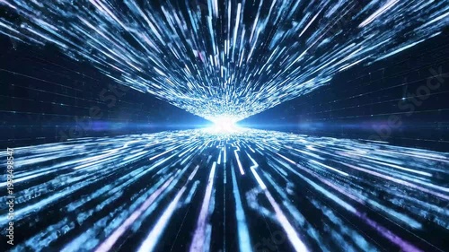 Digital data streams, flowing information paths, modern tech aesthetic animation background