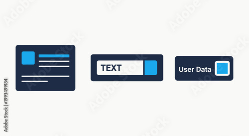 Abstract icons for user interface and data representation with interface representation information illustration technology abstract component template wireframe settings preferences