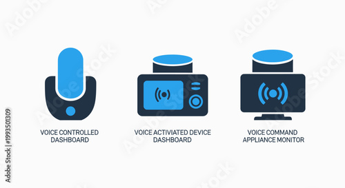 Set of io t smart home and connected device icons featuring dashboards and appliance monitoring symbols dashboard appliance connectivity technology monitoring automation interface wireless