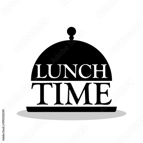 Lunch time icon with shadow