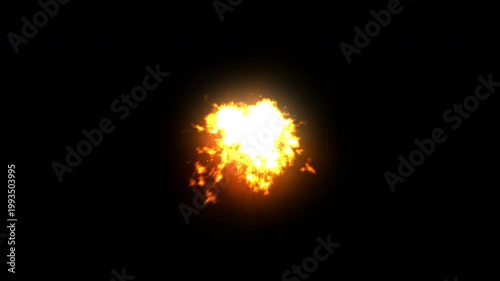 Continuous muzzle flash burst from automatic rifle for action sequence