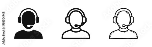 Customer Service Support Agent with Headset Icon