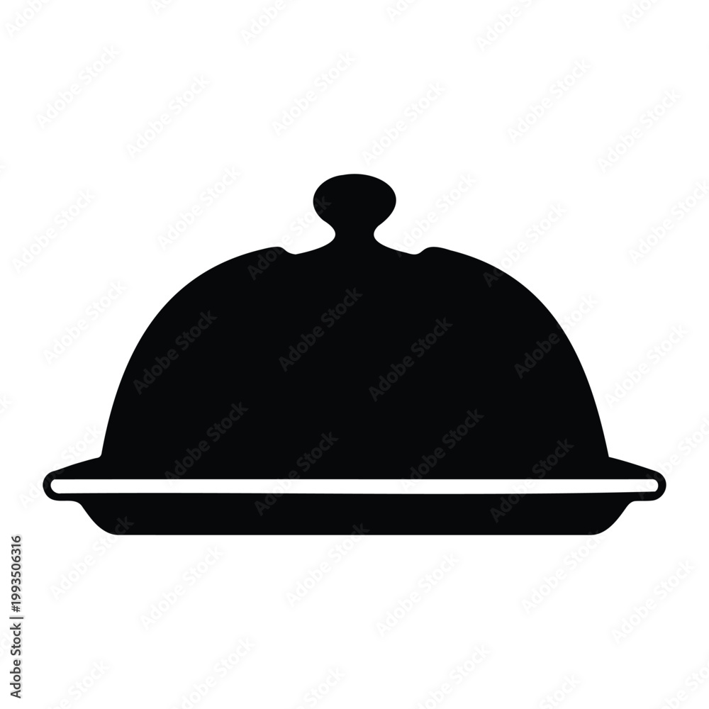 Fototapeta premium Restaurant Food Serving Cloche Dome Silhouette
