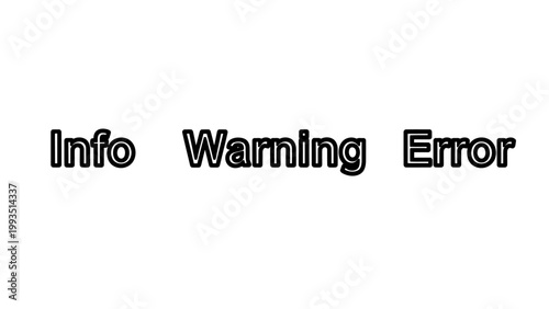 Information warning and error system notification status icons with notification indicator interface software application critical technology feedback technical computer