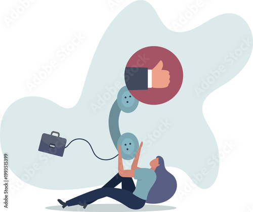 Telephone call expert to generate lead or sales, success telemarketing tell promotion to prospect or client concept,.person's life situation and his activities.