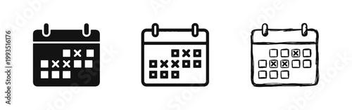 Calendar Icon Set for Planning Scheduling and Event Tracking