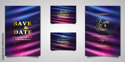luxury wedding invitation card design set