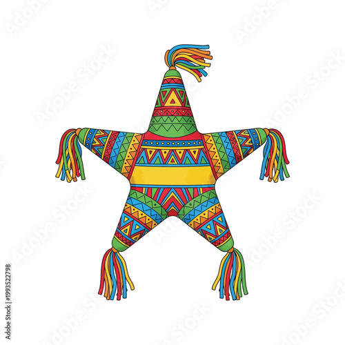 Vibrant cinco de mayo pi ata traditional star decoration for mexican celebration