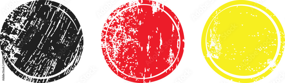 Obraz premium Three distinct patterns of digital data visualization in black, red, and yellow