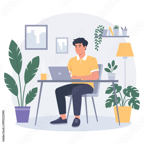 businessman working on laptop