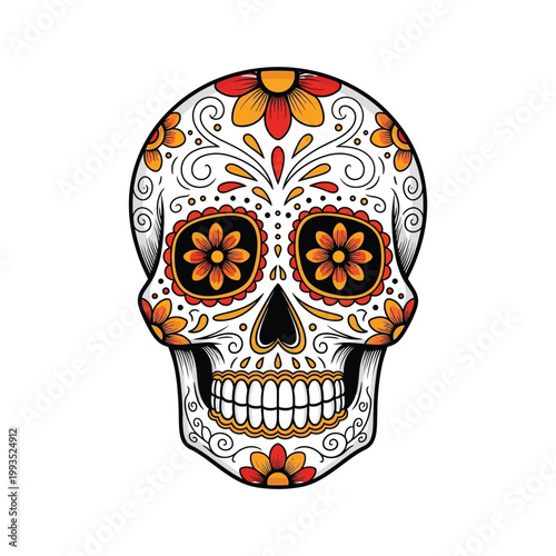 Vibrant sugar skull art for cinco de mayo a colorful day of the dead celebration