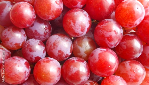 Fresh red grapes on a table.