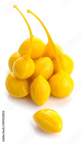 Fresh Yellow Physalis Fruit Isolated White.
