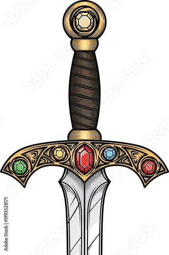 Fantasy Sword with Jewels and Gold.