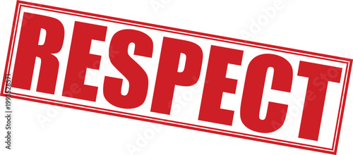 Bold red vector graphic illustration spells out the word respect in large capital letters