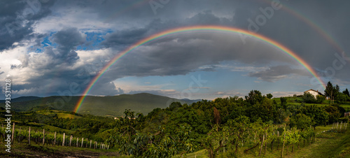 Fotografie vista panoramica su di un ambiente naturale tra Italia e Slovenia con un belliss