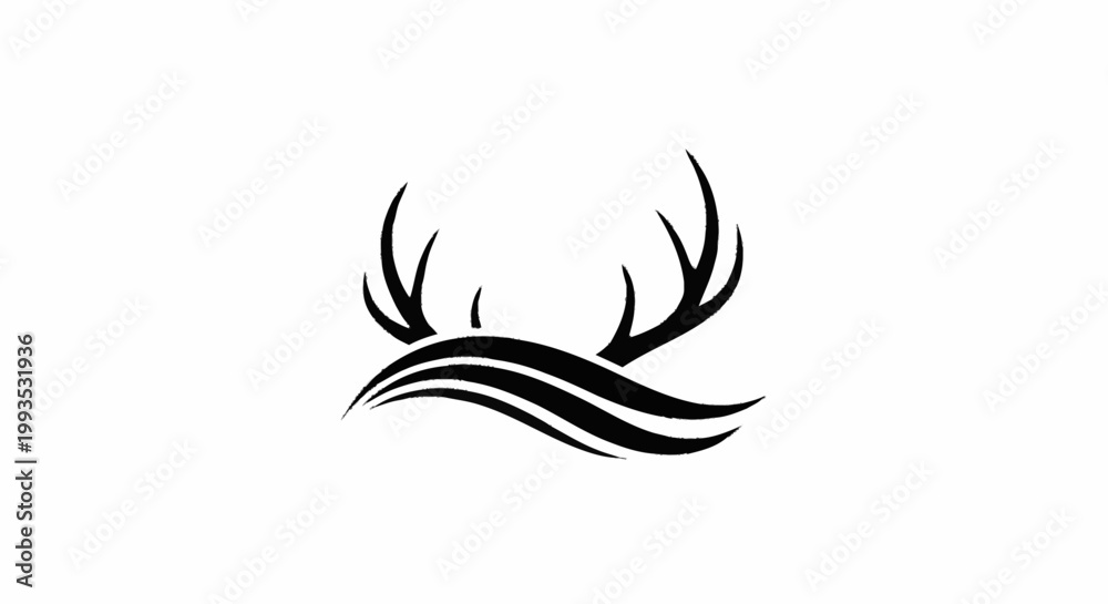 Fototapeta premium Deer antler ilustration logo vector template 