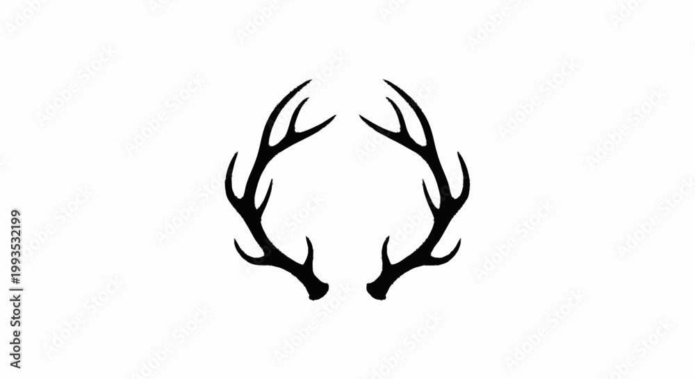 Obraz premium Deer antler ilustration logo vector template 