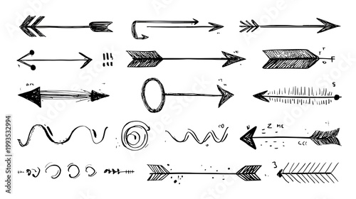 Hand drawn vector illustration arrow collection