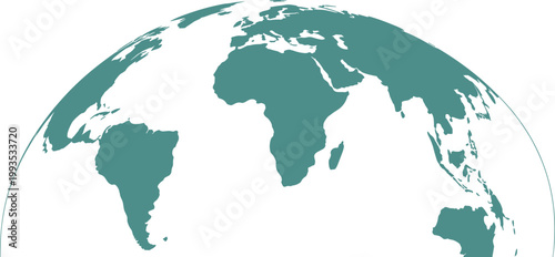 World map globe hemisphere vector illustration, global earth continents silhouette, international geography concept isolated on light background